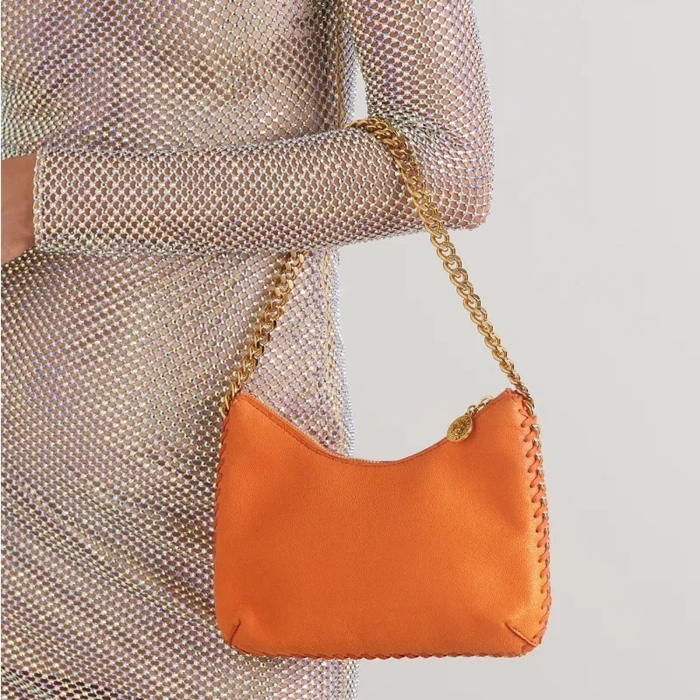 Stella McCartney Mini Zip Falabella Shoulder Bag in Orange